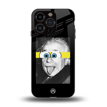 albert einstein spongebob squarepants back phone cover | glass case for iphone 15 pro