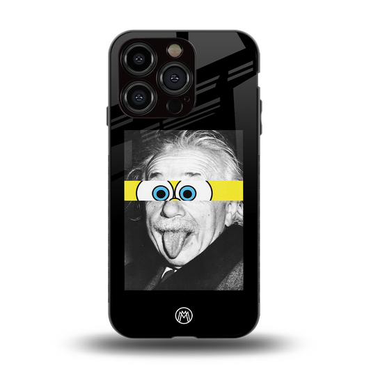 albert einstein spongebob squarepants back phone cover | glass case for iphone 15 pro