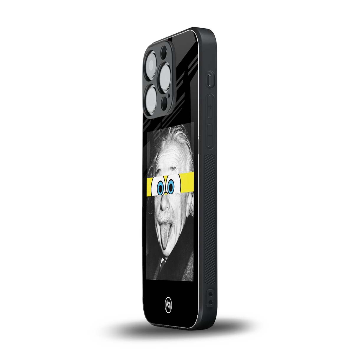 albert einstein spongebob squarepants back phone cover | glass case for iphone 15 pro
