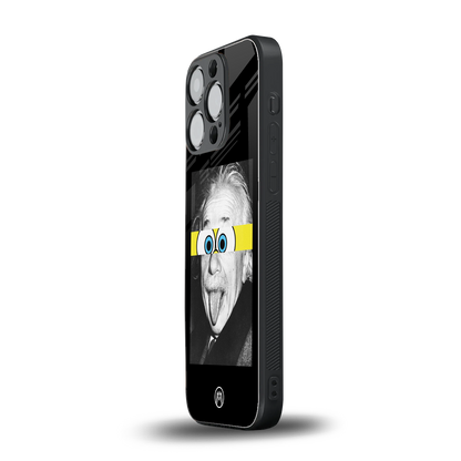 albert einstein spongebob squarepants back phone cover | glass case for iphone 15 pro