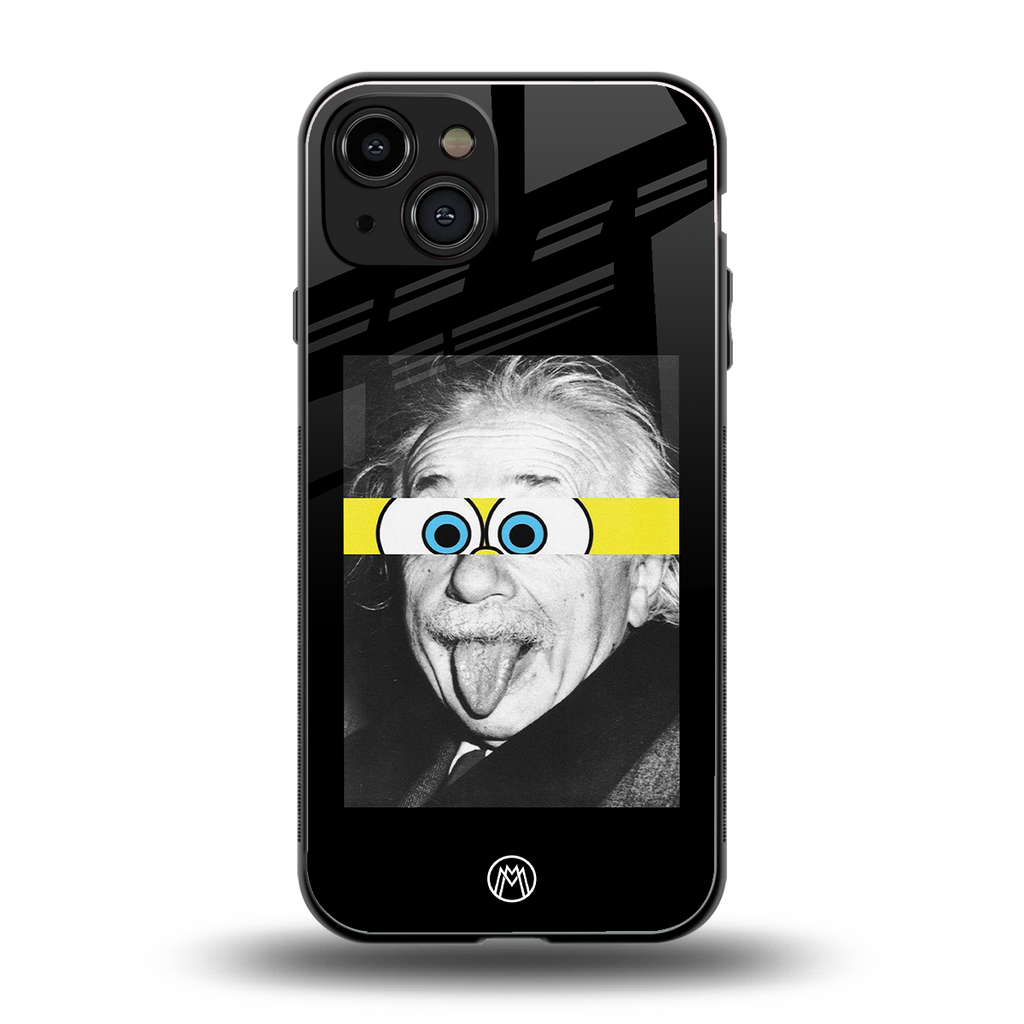 albert einstein spongebob squarepants back phone cover | glass case for iphone 15