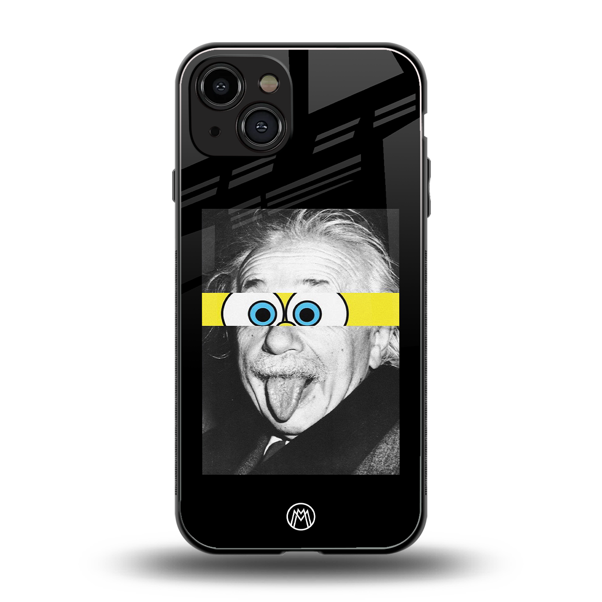 albert einstein spongebob squarepants back phone cover | glass case for iphone 15