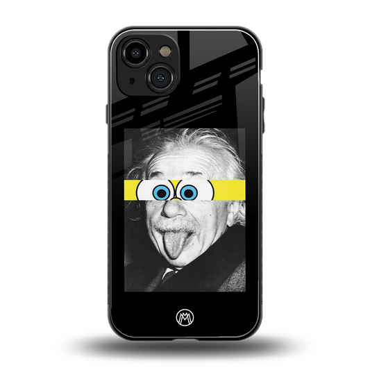 albert einstein spongebob squarepants back phone cover | glass case for iphone 15
