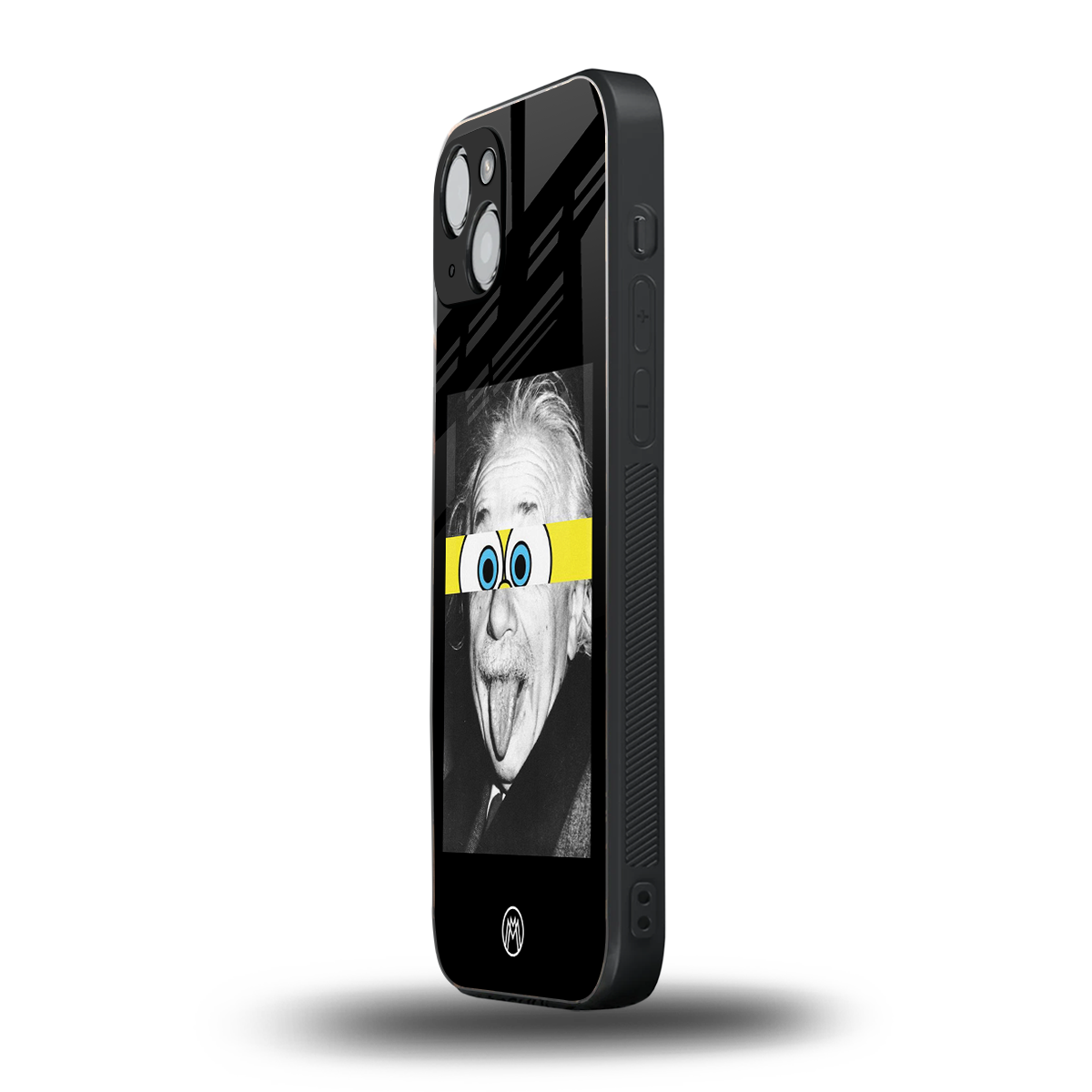albert einstein spongebob squarepants back phone cover | glass case for iphone 15