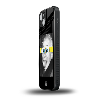 albert einstein spongebob squarepants back phone cover | glass case for iphone 15