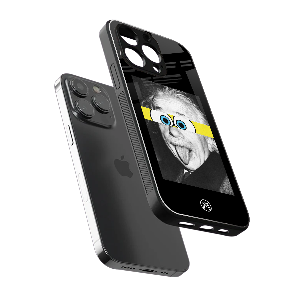 albert einstein spongebob squarepants back phone cover | glass case for iphone 15 pro