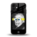 albert einstein spongebob squarepants back phone cover | glass case for iphone 16 plus