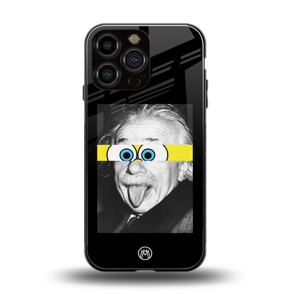 albert einstein spongebob squarepants back phone cover | glass case for iphone 16 pro max