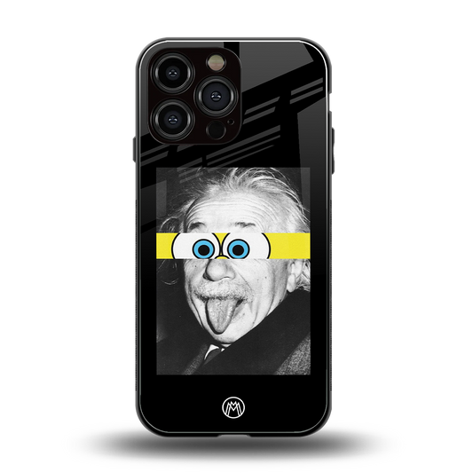 albert einstein spongebob squarepants back phone cover | glass case for iphone 16 pro max