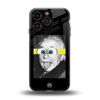 albert einstein spongebob squarepants back phone cover | glass case for iphone 16 pro
