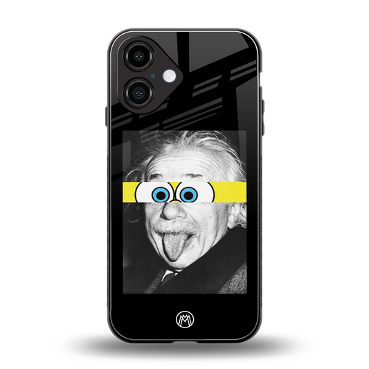 albert einstein spongebob squarepants back phone cover | glass case for iphone 16