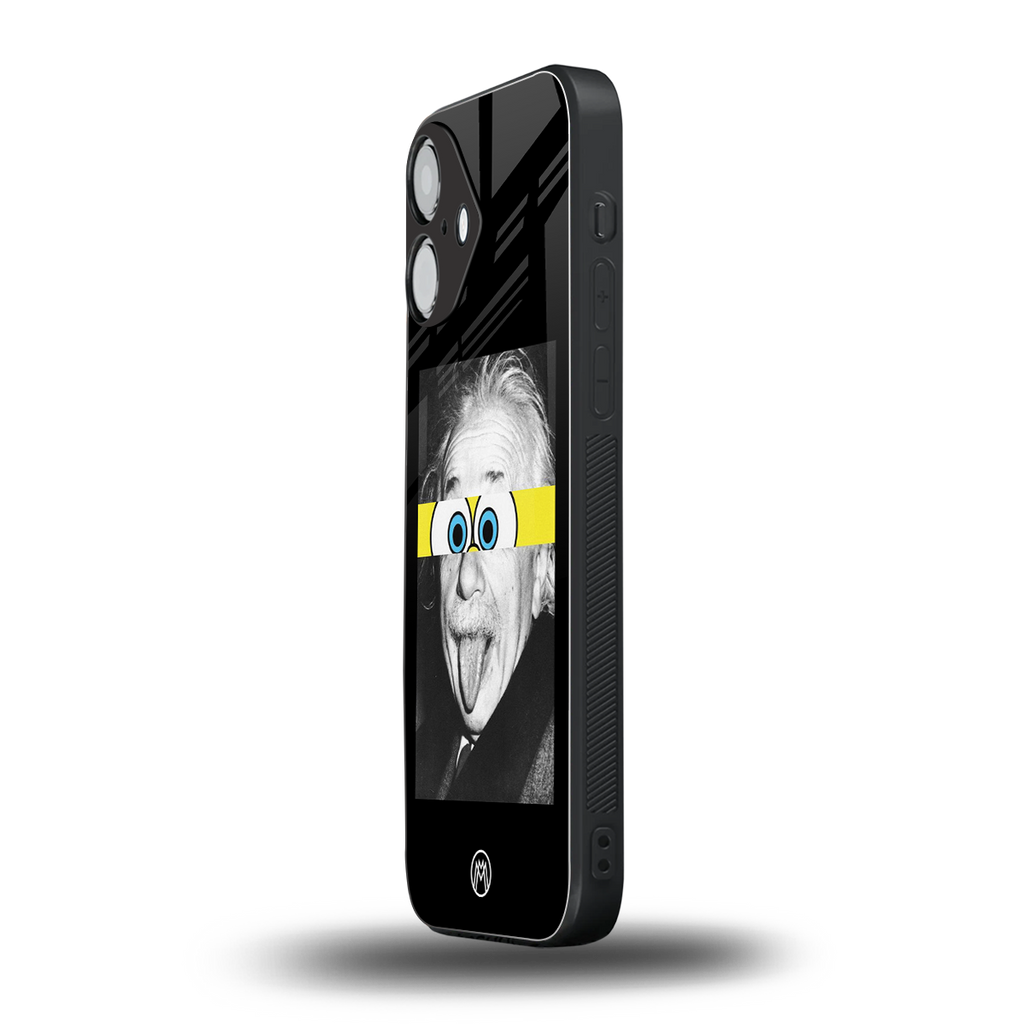albert einstein spongebob squarepants back phone cover | glass case for iphone 16