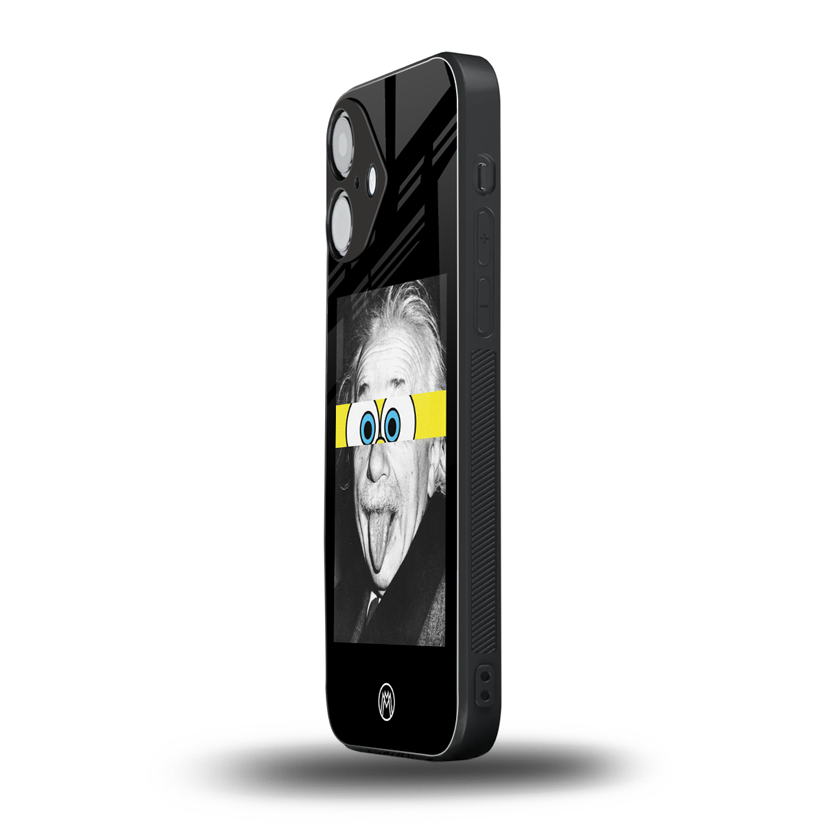albert einstein spongebob squarepants back phone cover | glass case for iphone 16