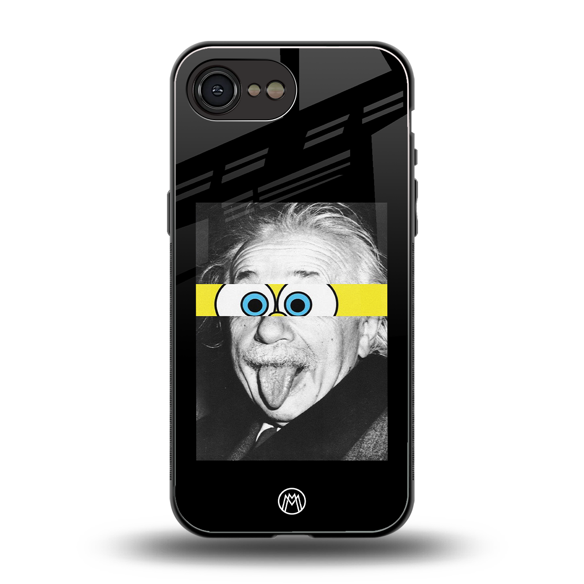 albert einstein spongebob squarepants back phone cover | glass case for iphone 16e