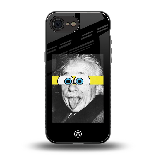albert einstein spongebob squarepants back phone cover | glass case for iphone 16e