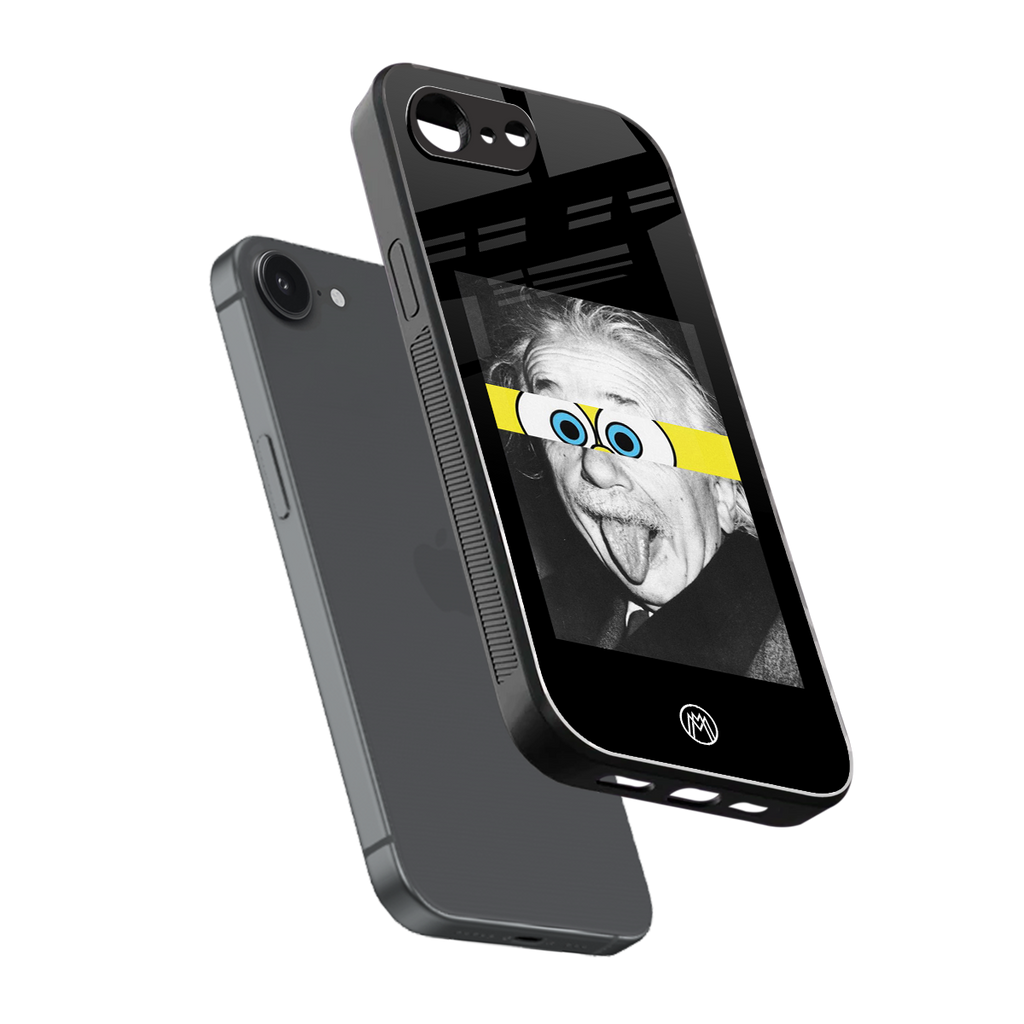 albert einstein spongebob squarepants back phone cover | glass case for iphone 16e