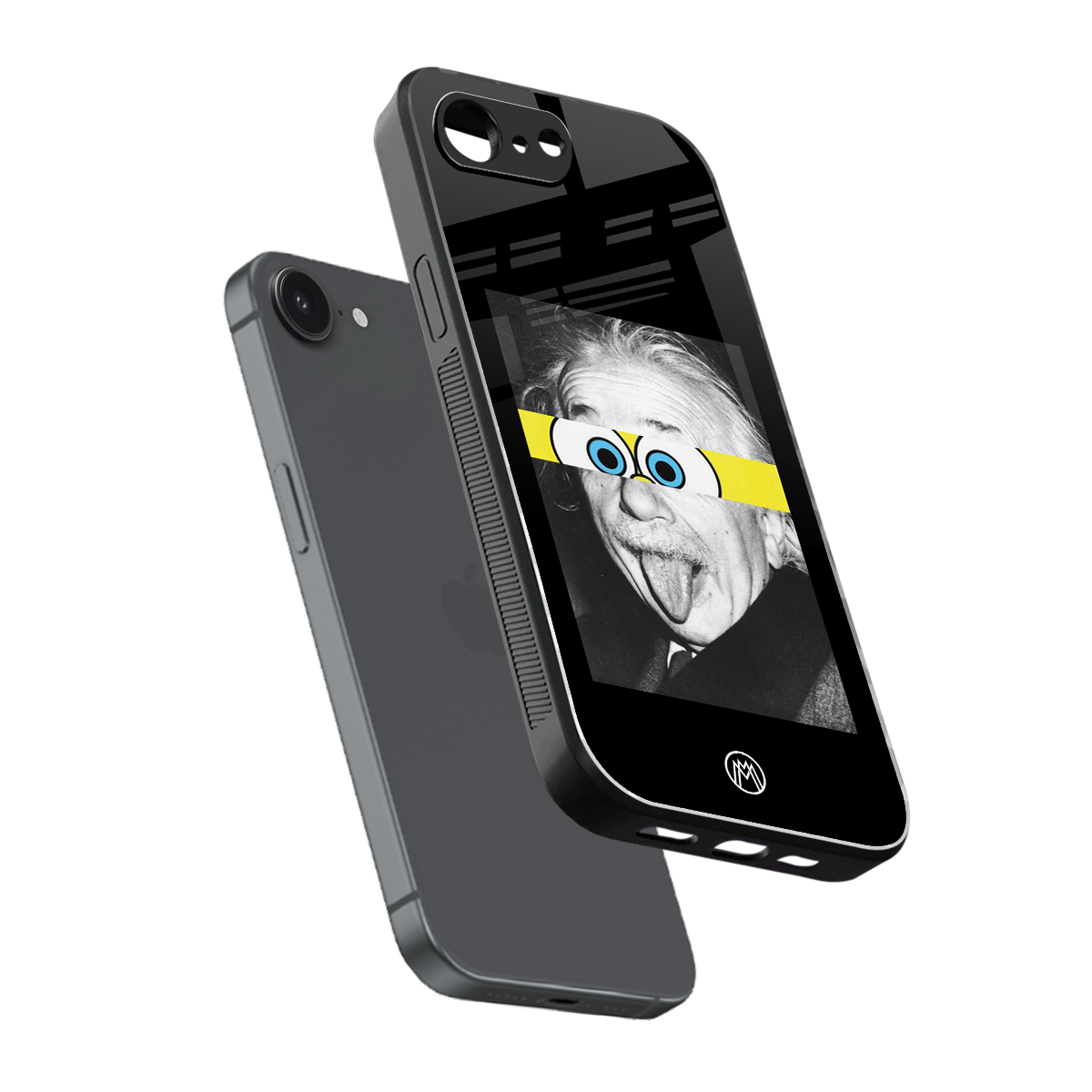 albert einstein spongebob squarepants back phone cover | glass case for iphone 16e