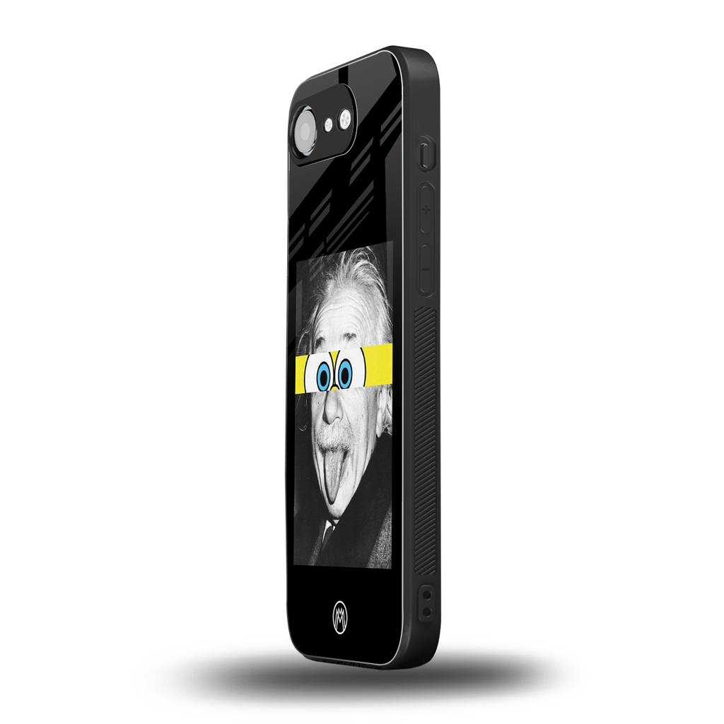 albert einstein spongebob squarepants back phone cover | glass case for iphone 16e