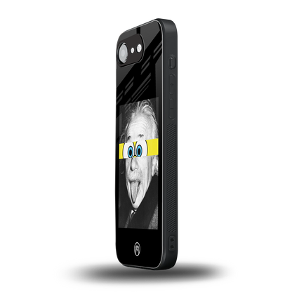 albert einstein spongebob squarepants back phone cover | glass case for iphone 16e