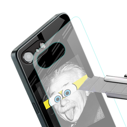 albert einstein spongebob squarepants back phone cover | glass case for iphone 16e