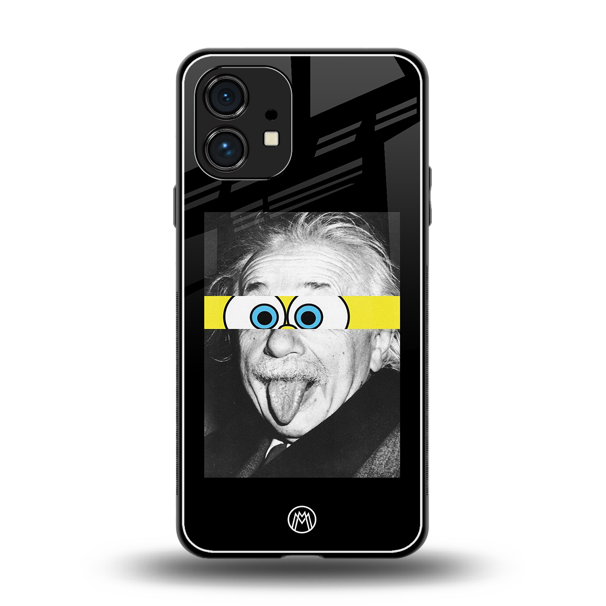 albert einstein spongebob squarepants back phone cover | glass case for nothing phone 1