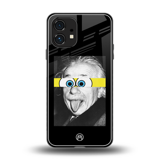 albert einstein spongebob squarepants back phone cover | glass case for nothing phone 1