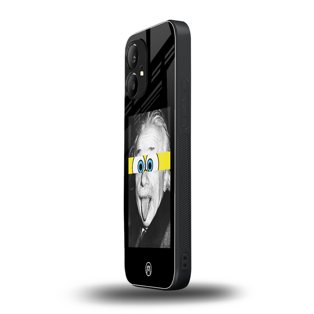 albert einstein spongebob squarepants back phone cover | glass case for nothing phone 1