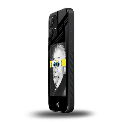 albert einstein spongebob squarepants back phone cover | glass case for nothing phone 1