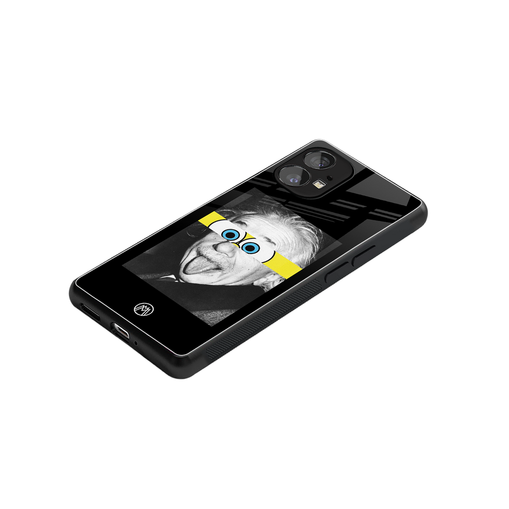 albert einstein spongebob squarepants back phone cover | glass case for nothing phone 1