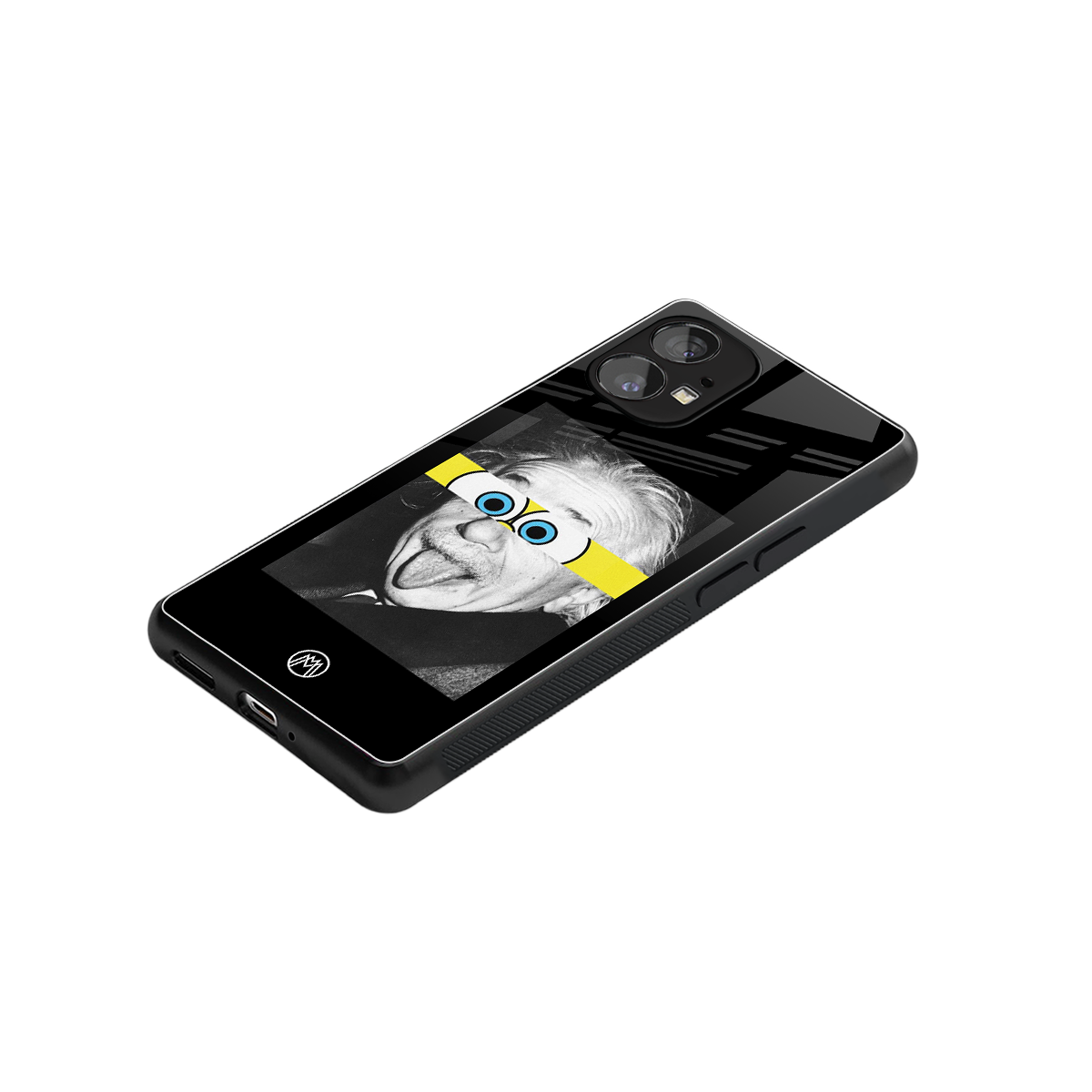 albert einstein spongebob squarepants back phone cover | glass case for nothing phone 1