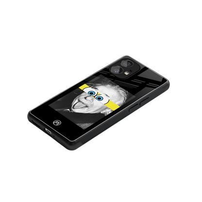 albert einstein spongebob squarepants back phone cover | glass case for nothing phone 1