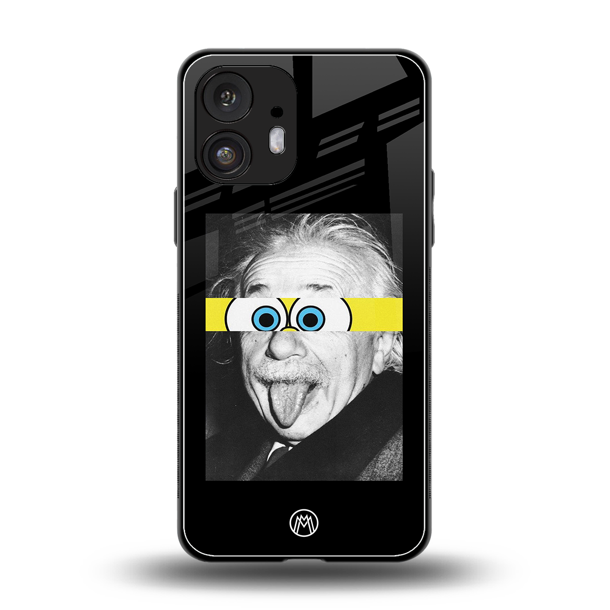 albert einstein spongebob squarepants back phone cover | glass case for nothing phone 2