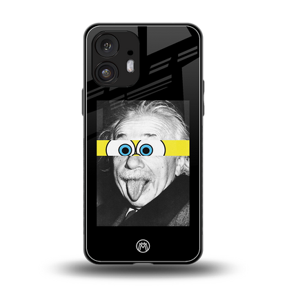 albert einstein spongebob squarepants back phone cover | glass case for nothing phone 2