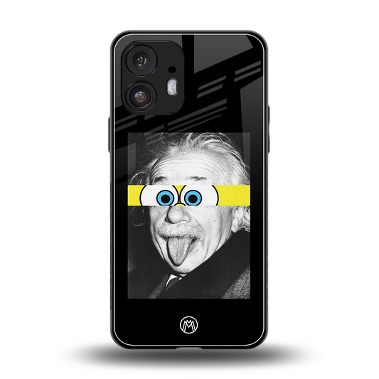 albert einstein spongebob squarepants back phone cover | glass case for nothing phone 2