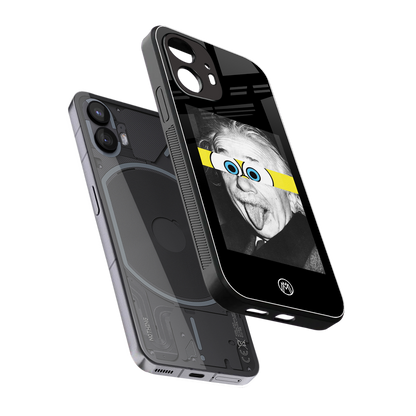 albert einstein spongebob squarepants back phone cover | glass case for nothing phone 2