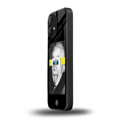 albert einstein spongebob squarepants back phone cover | glass case for nothing phone 2