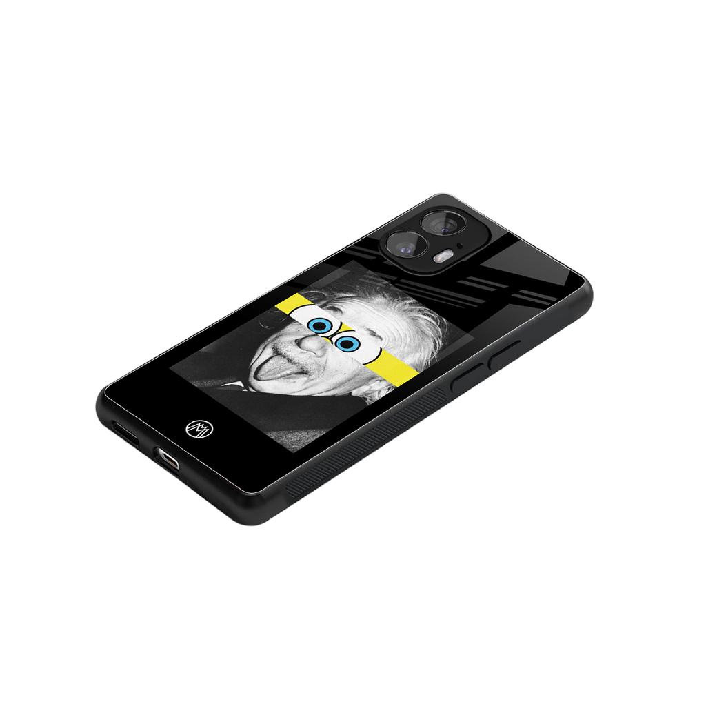 albert einstein spongebob squarepants back phone cover | glass case for nothing phone 2