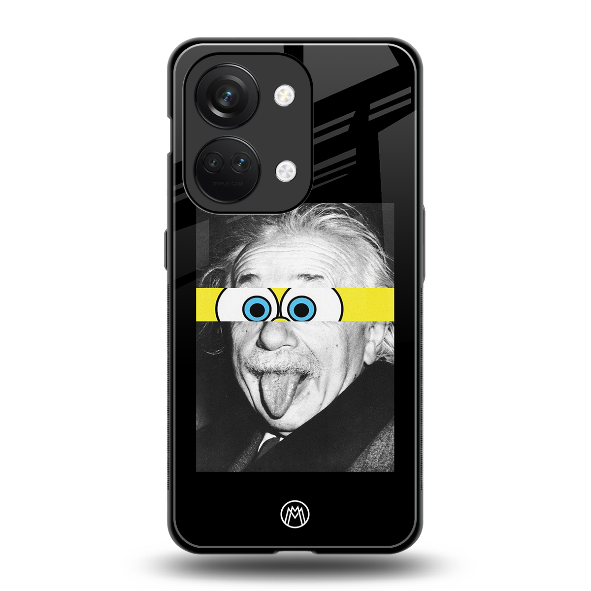 albert einstein spongebob squarepants back phone cover | glass case for oneplus nord 3