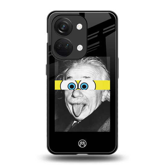 albert einstein spongebob squarepants back phone cover | glass case for oneplus nord 3