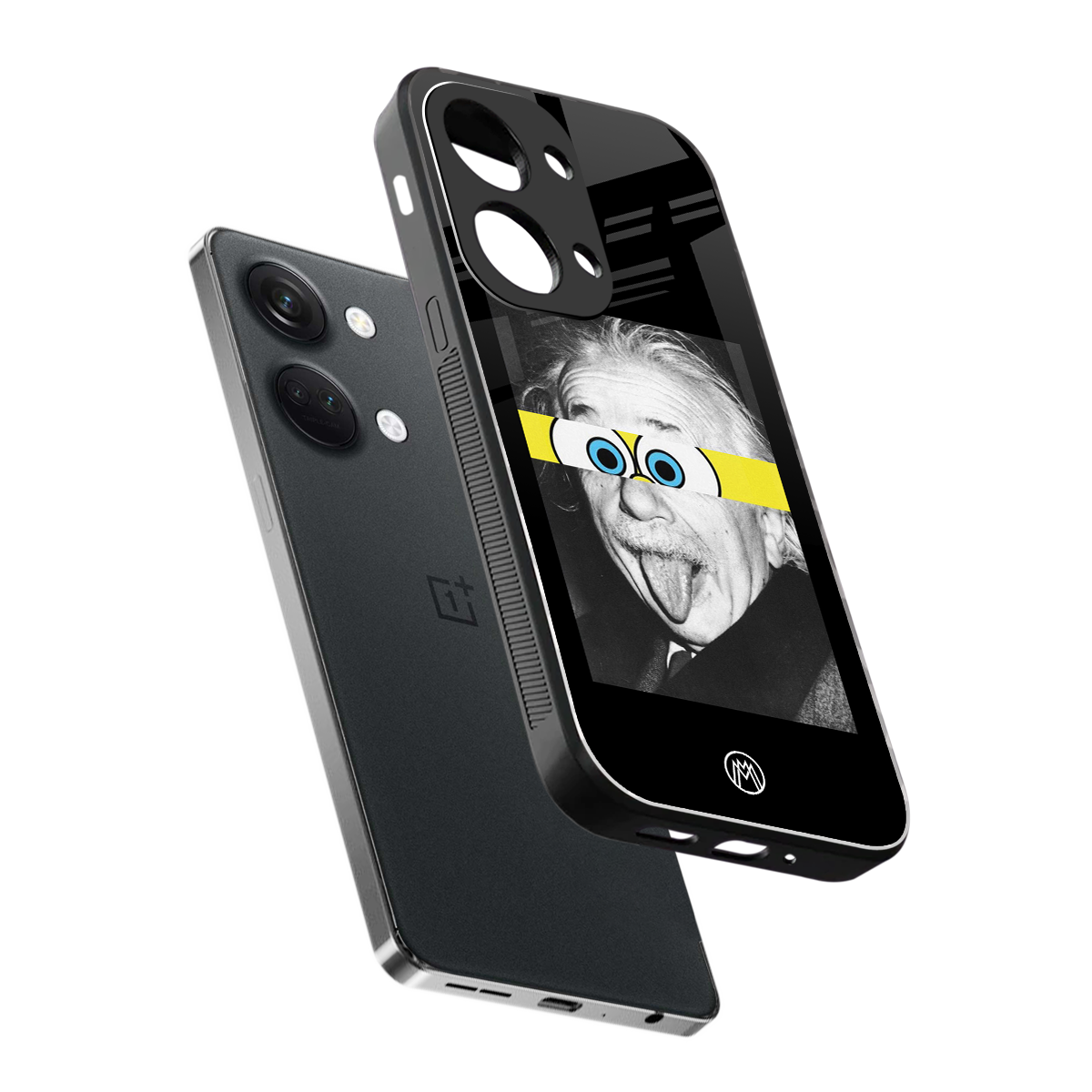 albert einstein spongebob squarepants back phone cover | glass case for oneplus nord 3