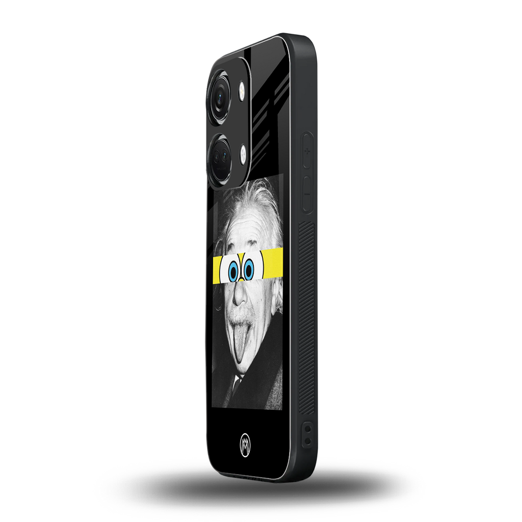 albert einstein spongebob squarepants back phone cover | glass case for oneplus nord 3