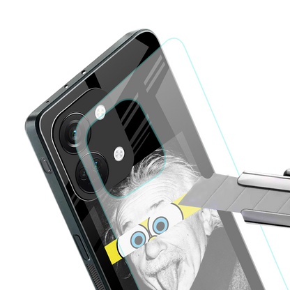 albert einstein spongebob squarepants back phone cover | glass case for oneplus nord 3