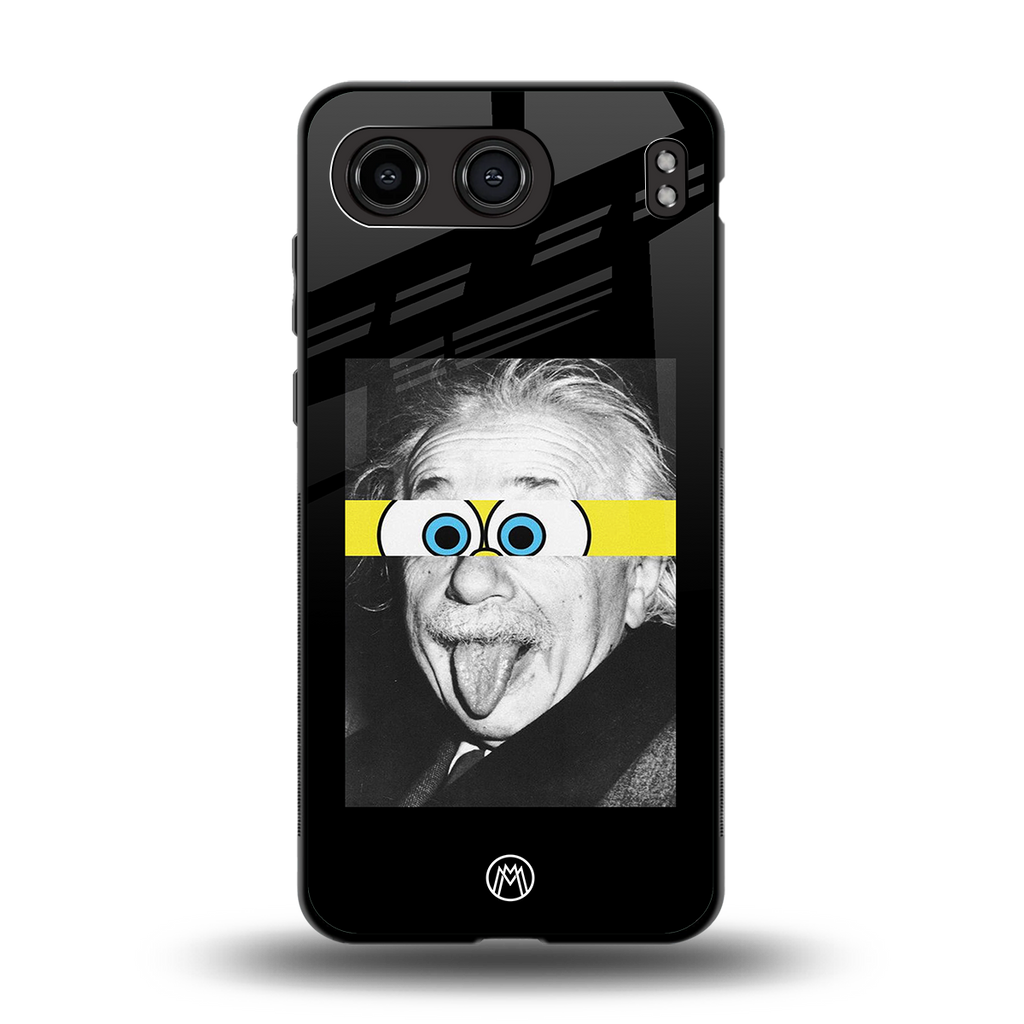 albert einstein spongebob squarepants back phone cover | glass case for oneplus nord 4