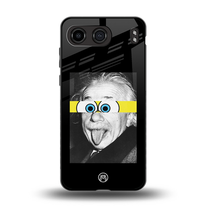 albert einstein spongebob squarepants back phone cover | glass case for oneplus nord 4