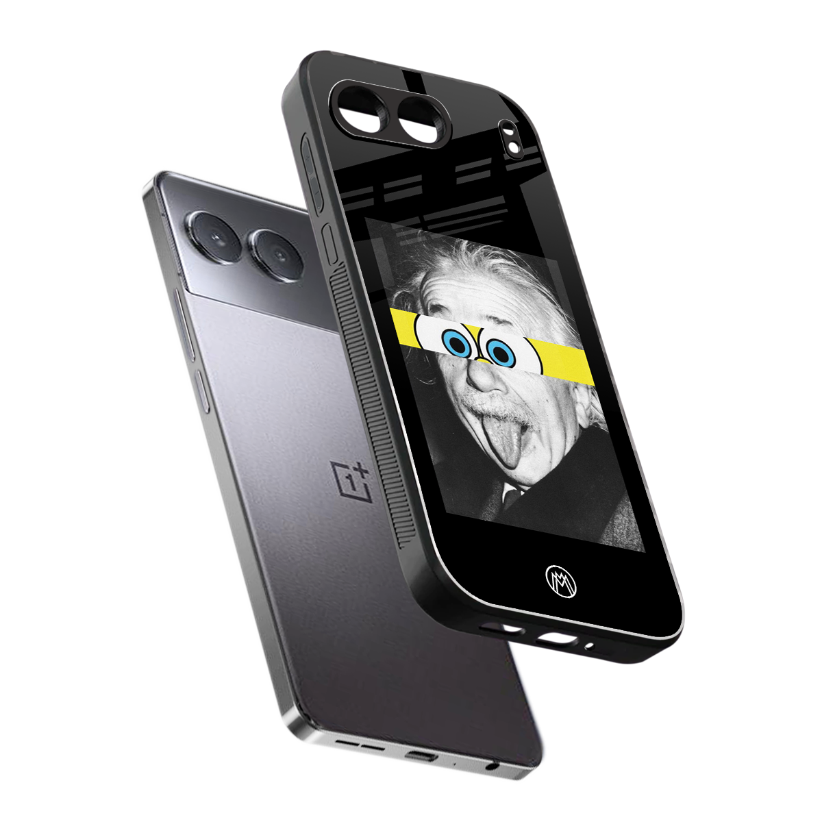 albert einstein spongebob squarepants back phone cover | glass case for oneplus nord 4