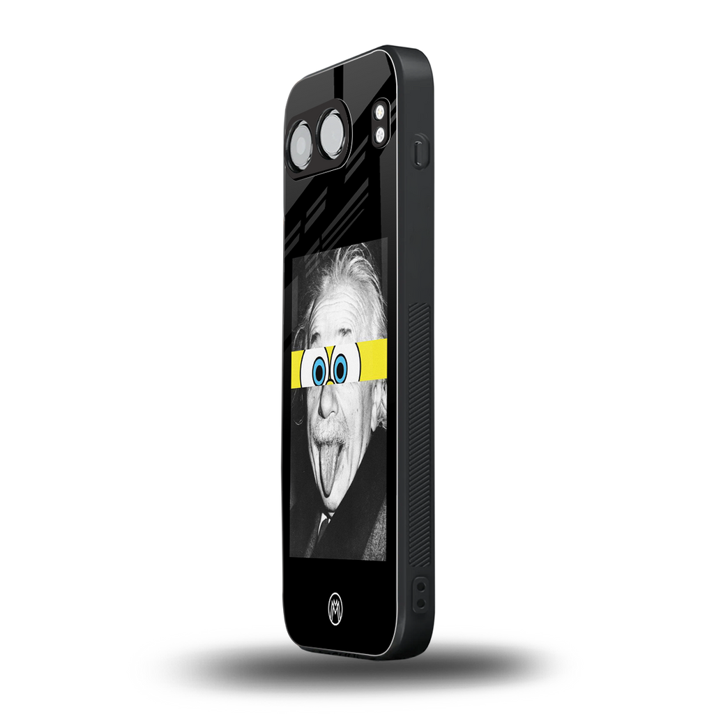 albert einstein spongebob squarepants back phone cover | glass case for oneplus nord 4