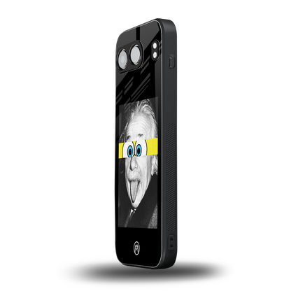 albert einstein spongebob squarepants back phone cover | glass case for oneplus nord 4