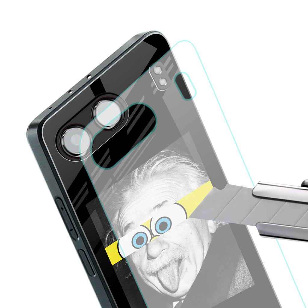 albert einstein spongebob squarepants back phone cover | glass case for oneplus nord 4