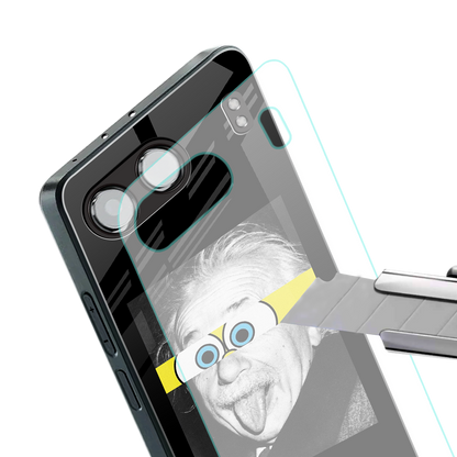 albert einstein spongebob squarepants back phone cover | glass case for oneplus nord 4