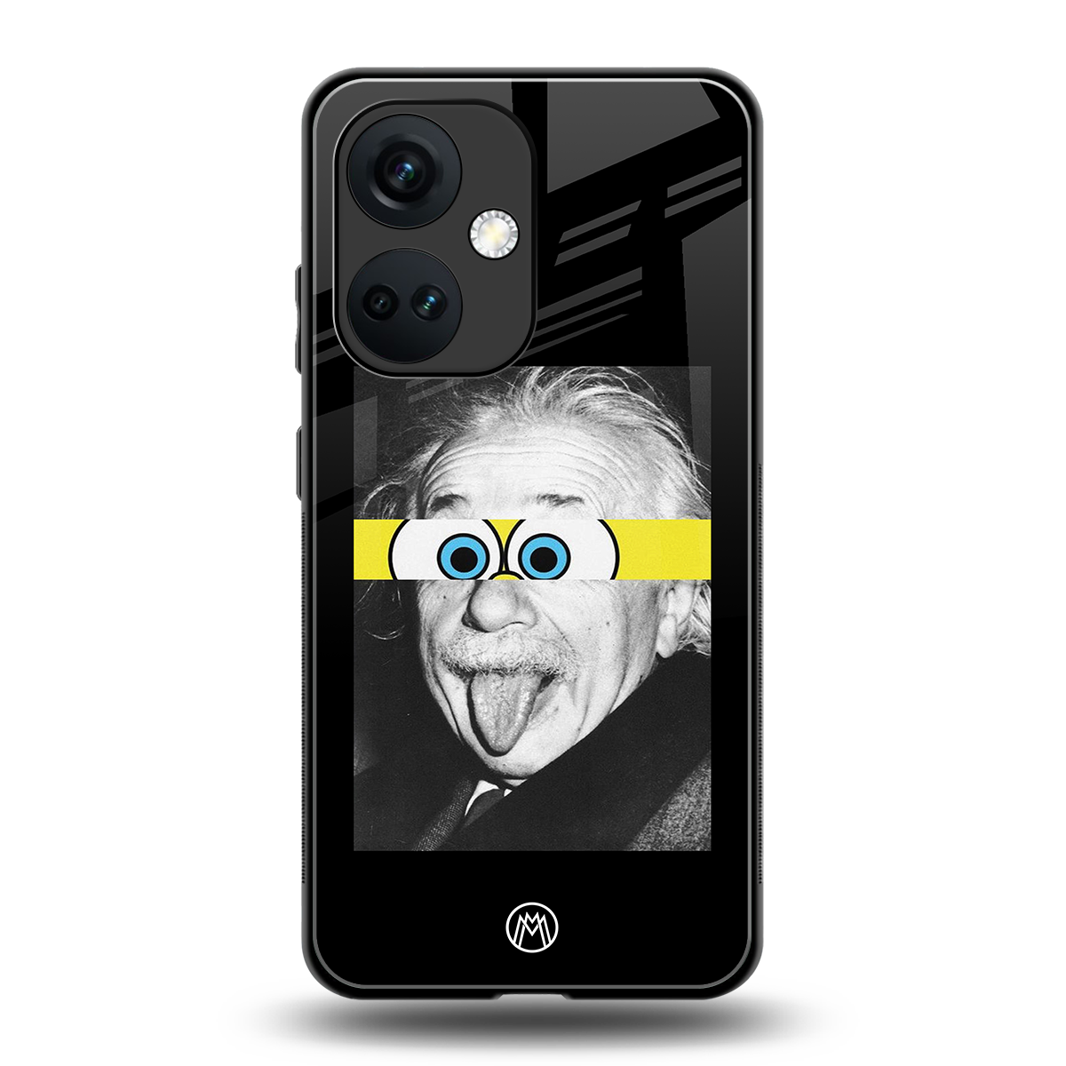 albert einstein spongebob squarepants back phone cover | glass case for oneplus nord ce 3